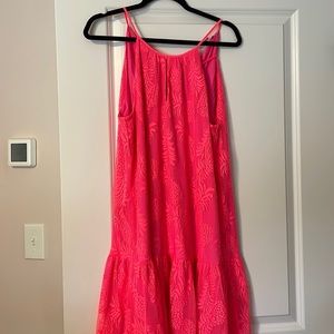 Lilly Pulitzer summer dress, size XL, hot pink, approximately 33 inches long